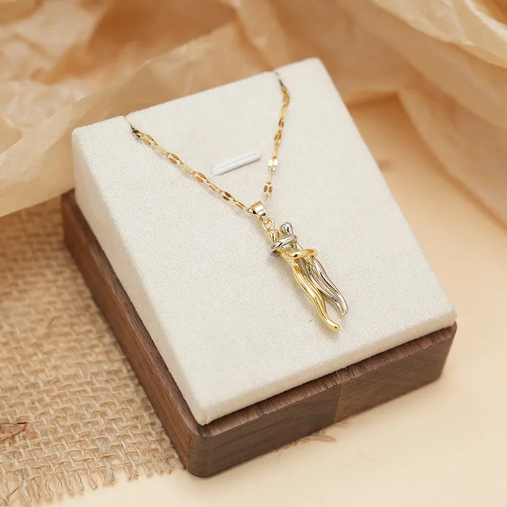 Collier avec Pendentif Câlin d'Amour homme or