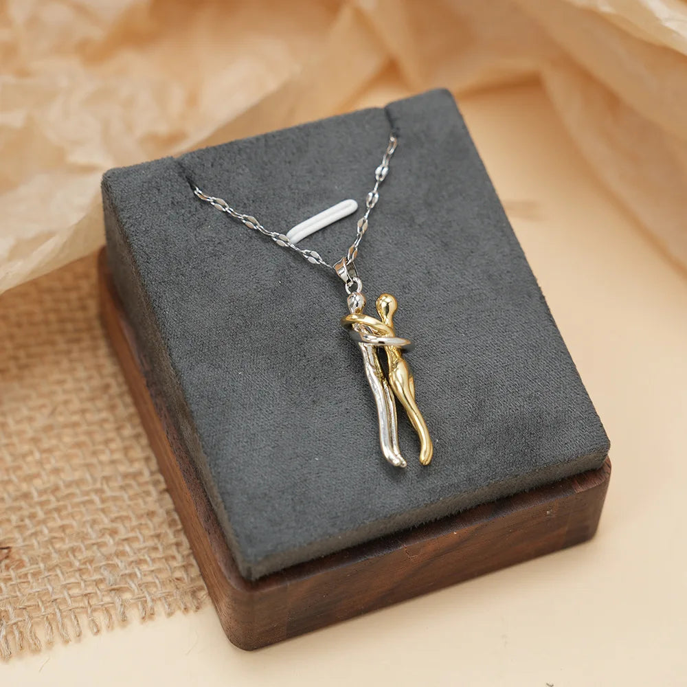 Collier avec Pendentif Câlin d'Amour homme argent