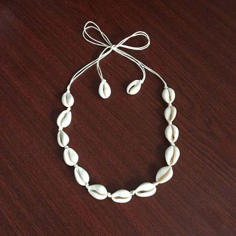 Collier avec Pendentif Coquillage Cauri blanc