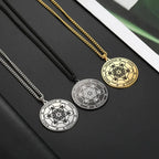 Collier avec Pendentif Cube Métatron or