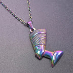Collier avec Pendentif de Nefertiti argent ancien