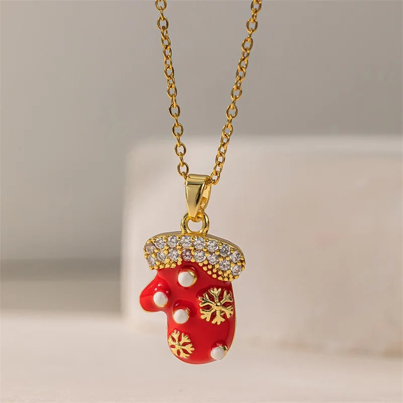 Collier avec Pendentif de Noël mouffle