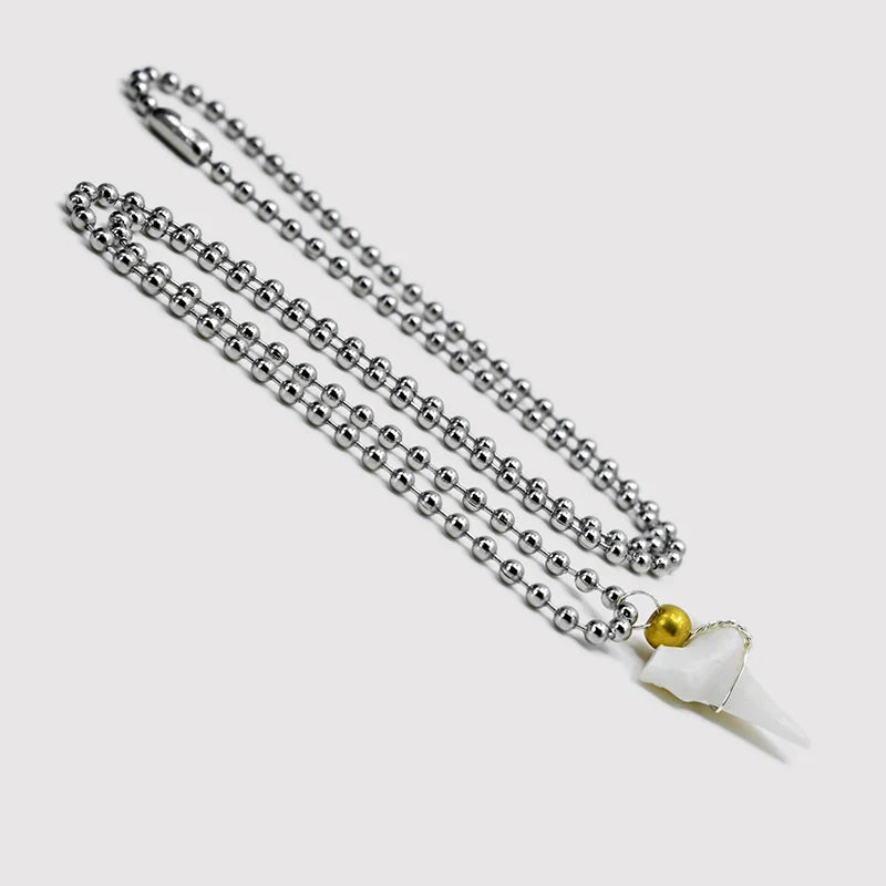 Collier avec Pendentif Dent de Requin Blanche