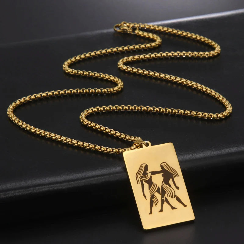 Collier avec Pendentif Elégant Signe du Zodiaque Astrologique 