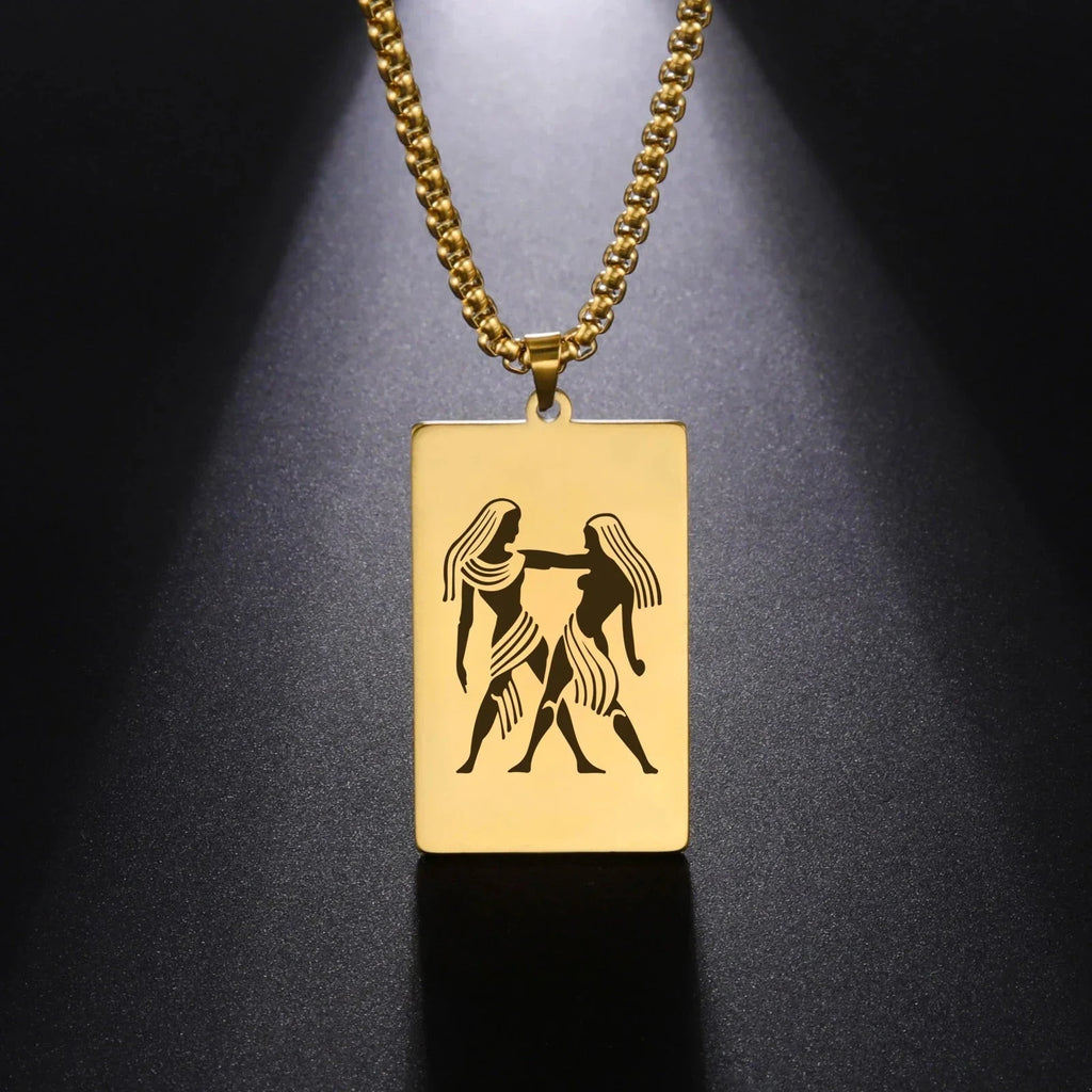 Collier avec Pendentif Elégant Signe du Zodiaque Astrologique