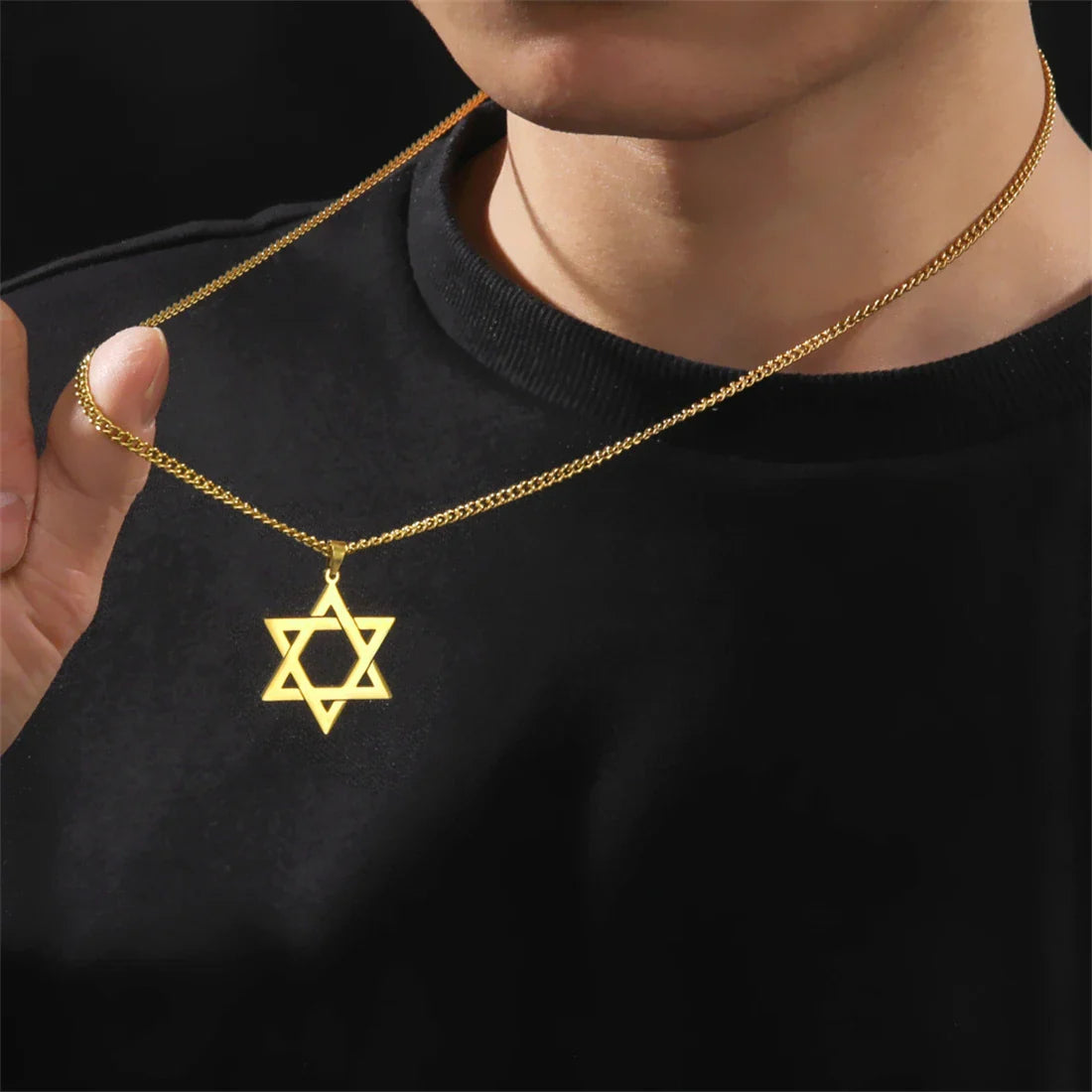 Collier avec Pendentif Etoile de David or