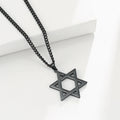 Collier avec Pendentif Etoile de David noir
