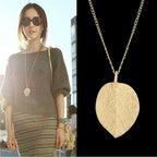 Collier avec Pendentif Feuille Automnale