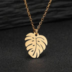 Collier avec Pendentif Feuille de Palmier or