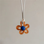 Collier avec Pendentif Fleur Colorée marron