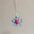 Collier avec Pendentif Fleur Colorée bleu clair