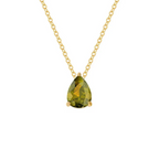 Collier avec Pendentif Goutte d'Eau en Zircon Pierre de Naissance