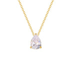 Collier avec Pendentif Goutte d'Eau en Zircon Pierre de Naissance