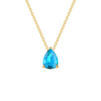 Collier avec Pendentif Goutte d'Eau en Zircon Pierre de Naissance