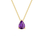 Collier avec Pendentif Goutte d'Eau en Zircon Pierre de Naissance