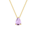 Collier avec Pendentif Goutte d'Eau en Zircon Pierre de Naissance