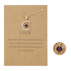 Collier avec Pendentif Lune en Strass Pierre de Naissance