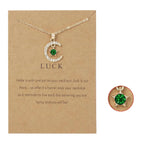 Collier avec Pendentif Lune en Strass Pierre de Naissance