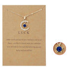 Collier avec Pendentif Lune en Strass Pierre de Naissance