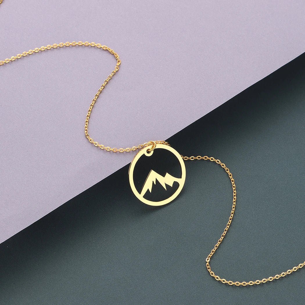 Collier avec Pendentif Montagne pour Homme ou Femme or