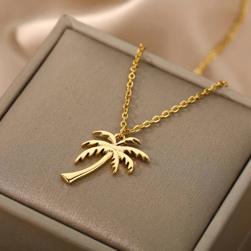 Collier avec Pendentif Palmier pour Femme or