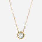 Collier avec pendentif rond pierre de naissance pour femme