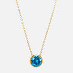 Collier avec pendentif rond pierre de naissance pour femme