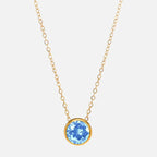 Collier avec pendentif rond pierre de naissance pour femme