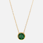 Collier avec pendentif rond pierre de naissance pour femme