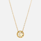 Collier avec pendentif rond pierre de naissance pour femme