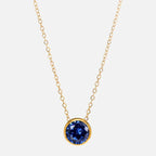 Collier avec pendentif rond pierre de naissance pour femme