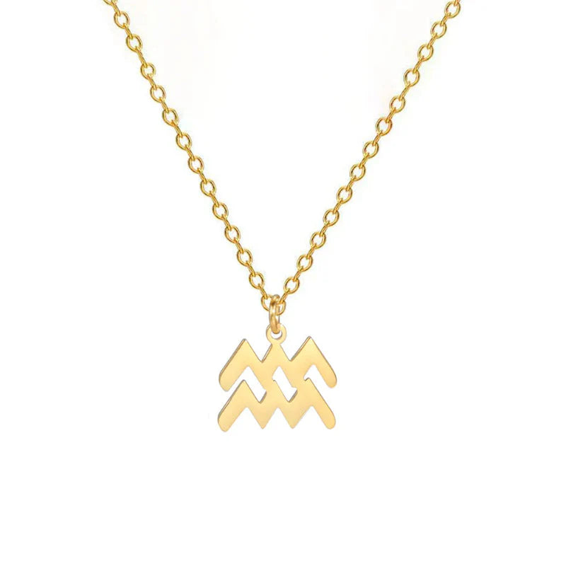 Collier avec Pendentif Dorés Signe du Zodiaque