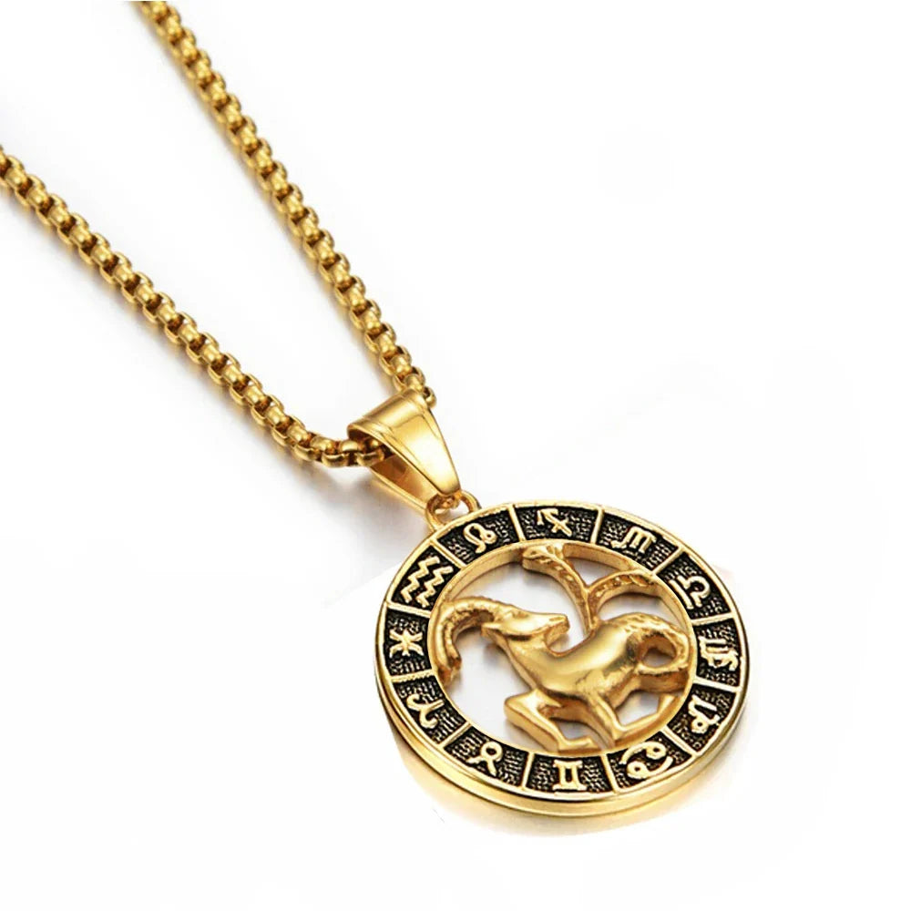 Collier avec Pendentif Signe du Zodiaque Astrologique