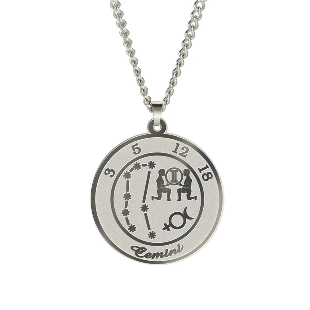 Collier avec Pendentif Signe du Zodiaque Astrologique Homme ou Femme