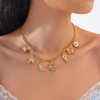 Collier avec Pendentif Soleil et Coquillages 2