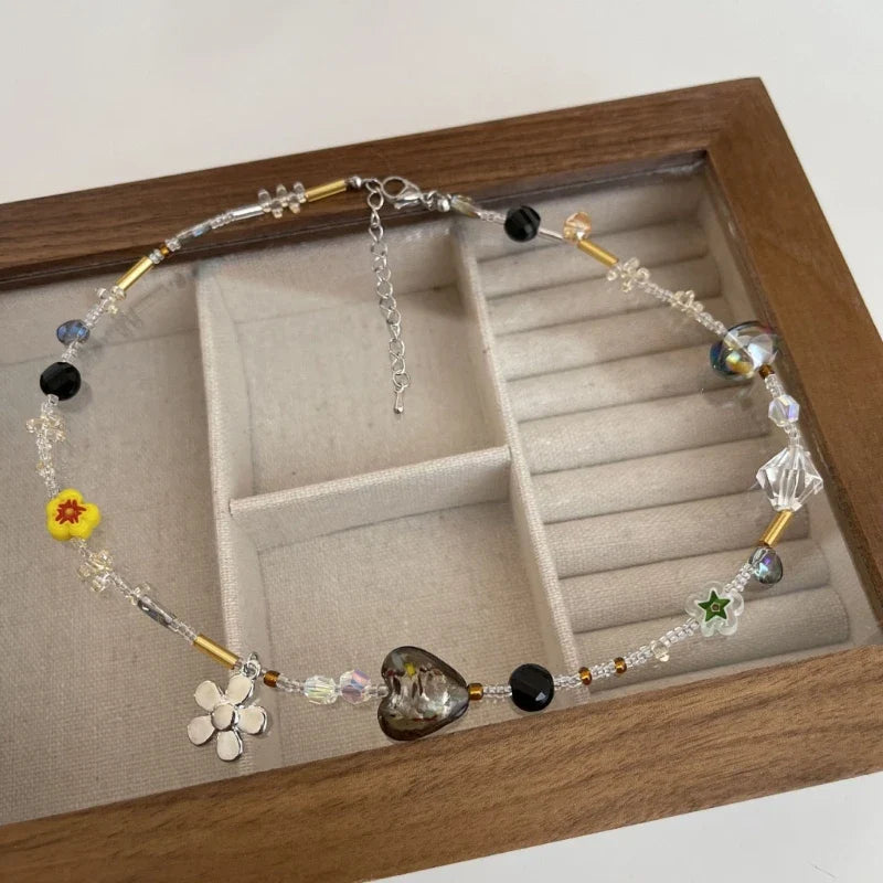 Collier avec Pendentifs Fleurs pour Femme