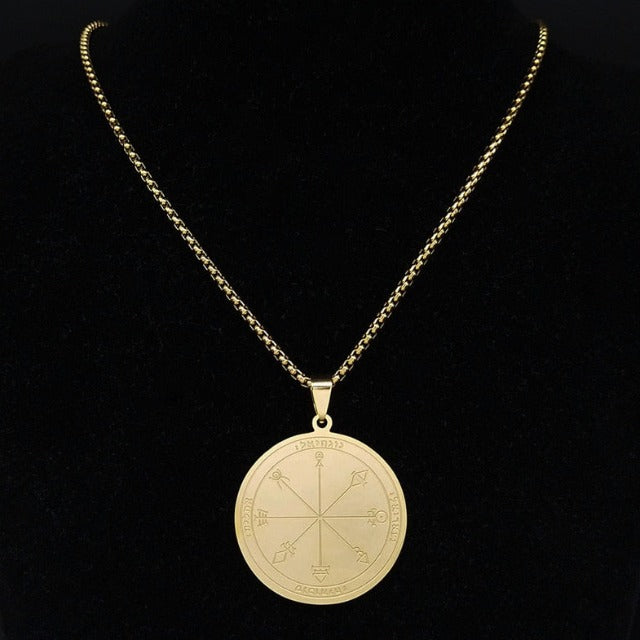 Collier avec Talisman de Protection Argent & Or or
