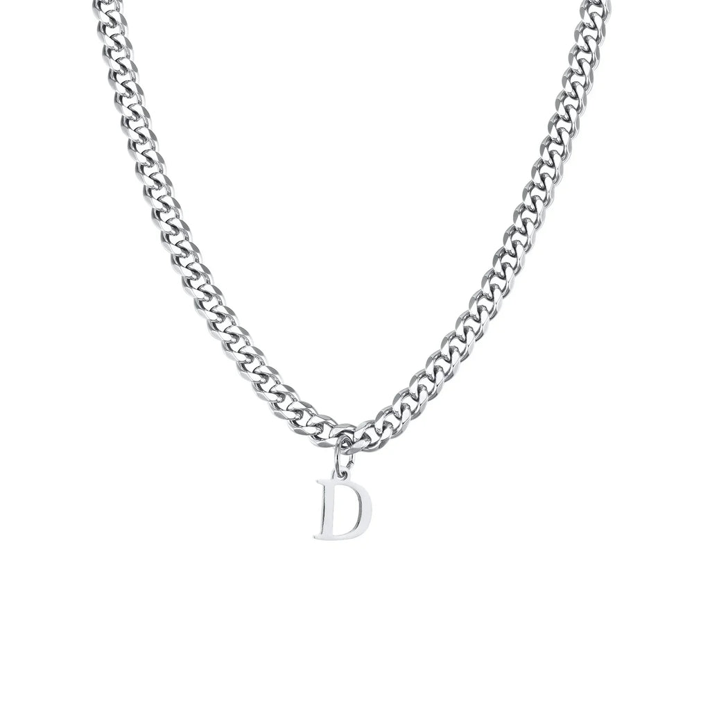 Collier homme avec pendentif personnalisé initiale  d
