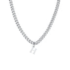 Collier homme avec pendentif personnalisé initiale  h