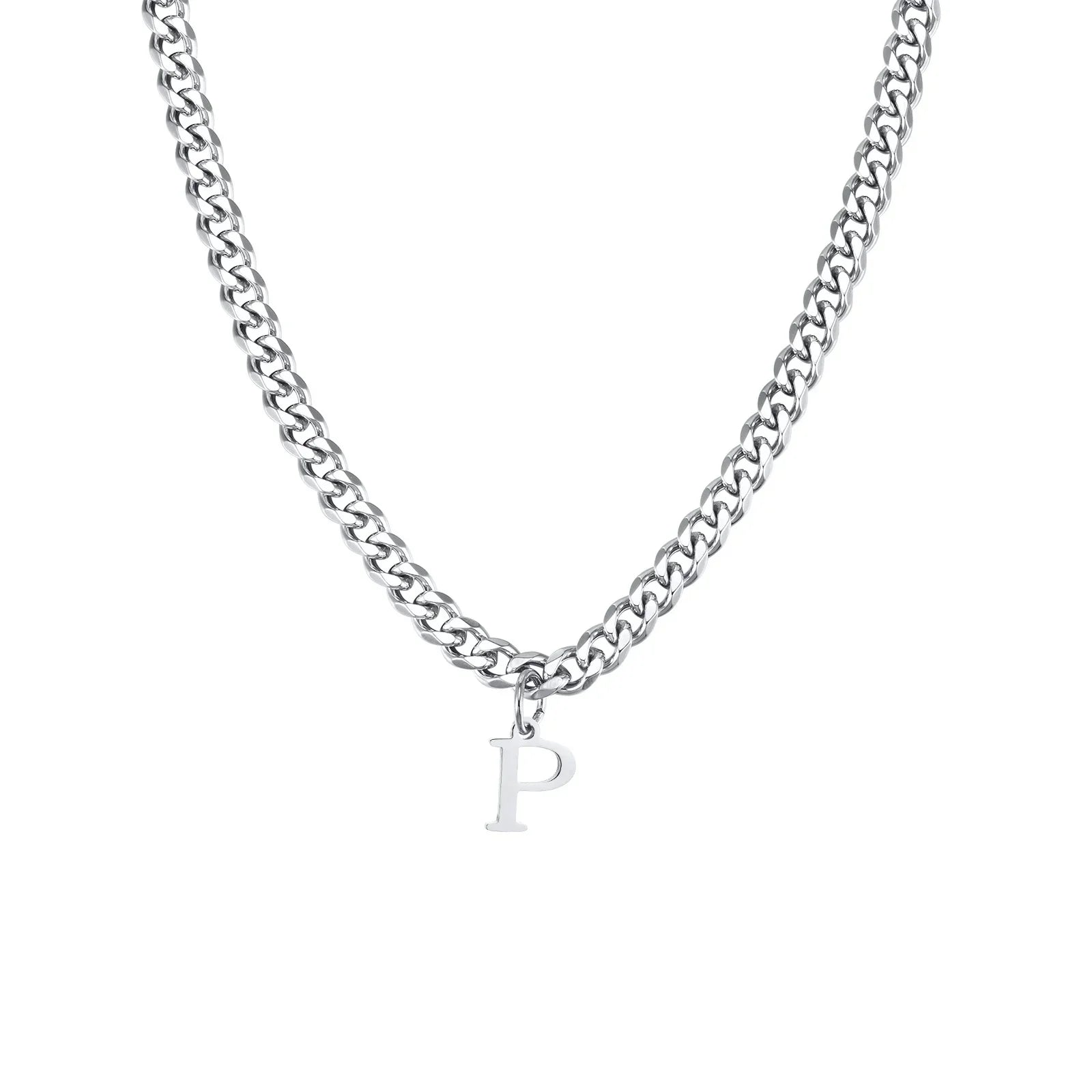 Collier homme avec pendentif personnalisé initiale  p