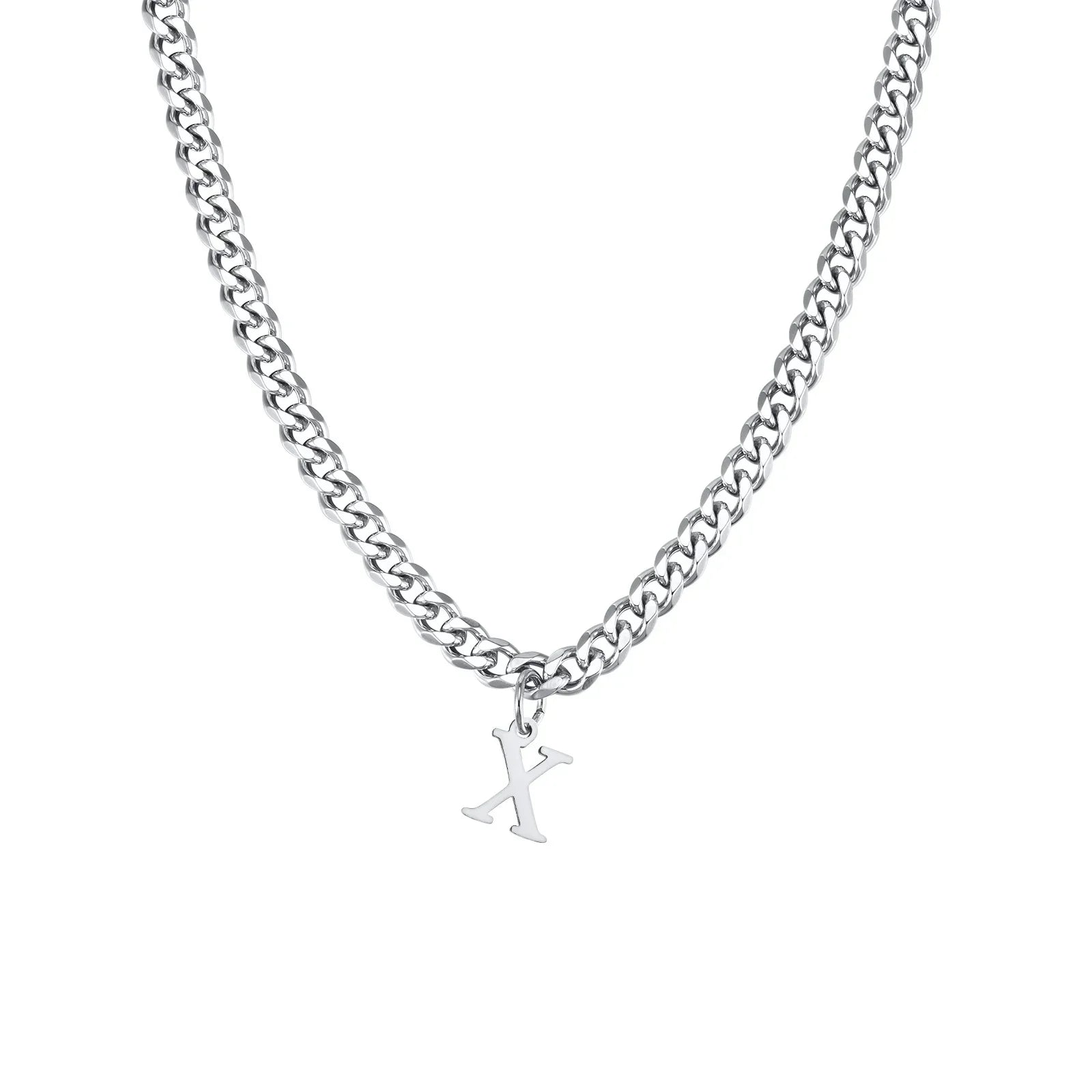 Collier homme avec pendentif personnalisé initiale  x