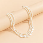 Collier de Perles Blanches Ras de Cou Femme