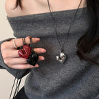 Collier en Lacet avec Pendentif Coeur argent