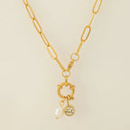 Collier maillons avec pendentif perle et pierre de naissance novembre