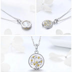 Collier Pendentif Arbre de Vie Blanc