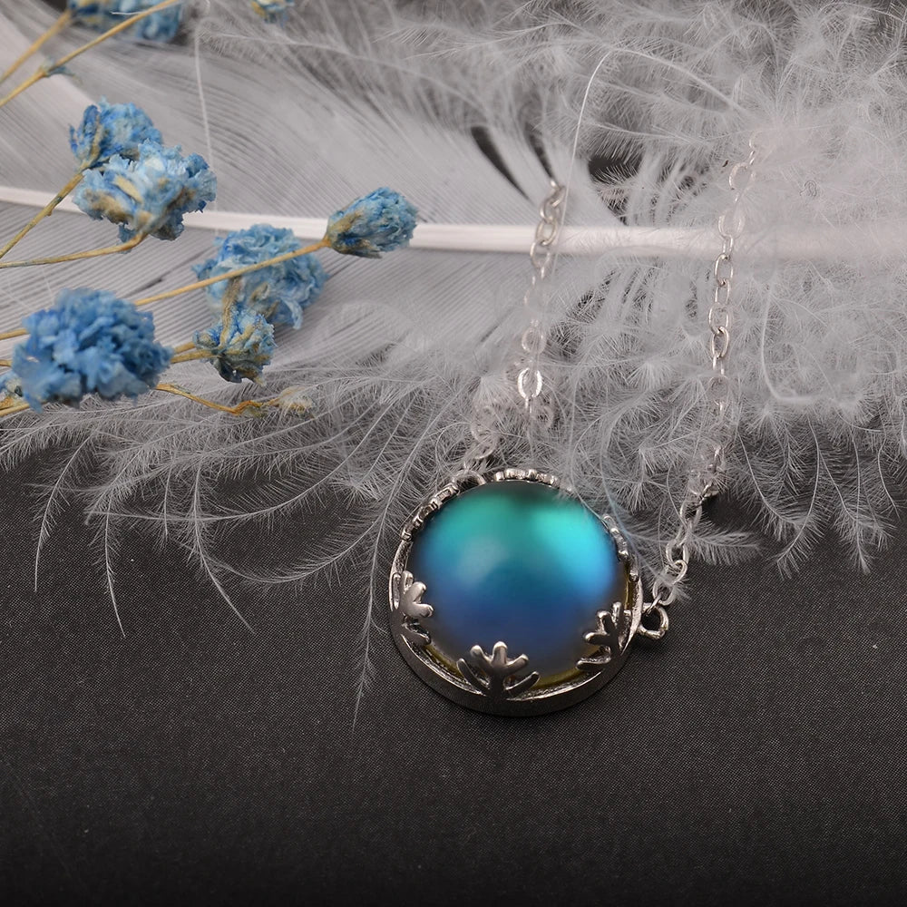 Collier Pendentif Aurore Boréale Bleue bleue