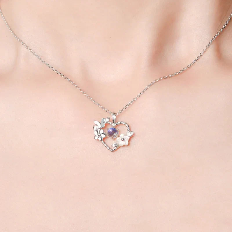 Collier Pendentif Coeur Pierre de Lune