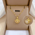Collier Pendentif Coquillage Coquille Saint-Jacques et Perle 2