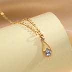 Collier Pendentif Fine Goutte d'Eau et Perle or