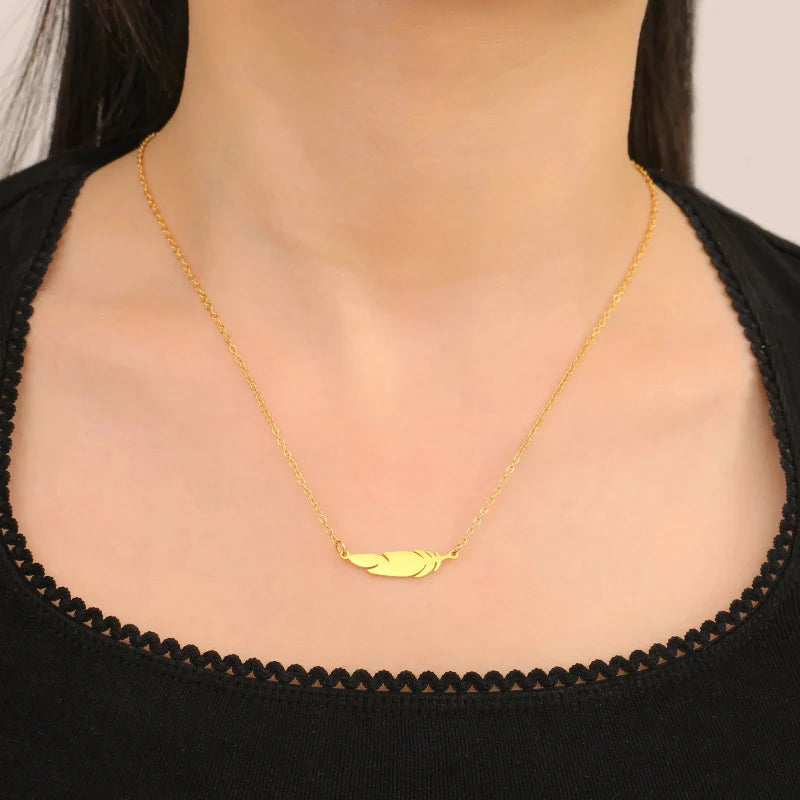 Collier Pendentif Fine Plume style b or